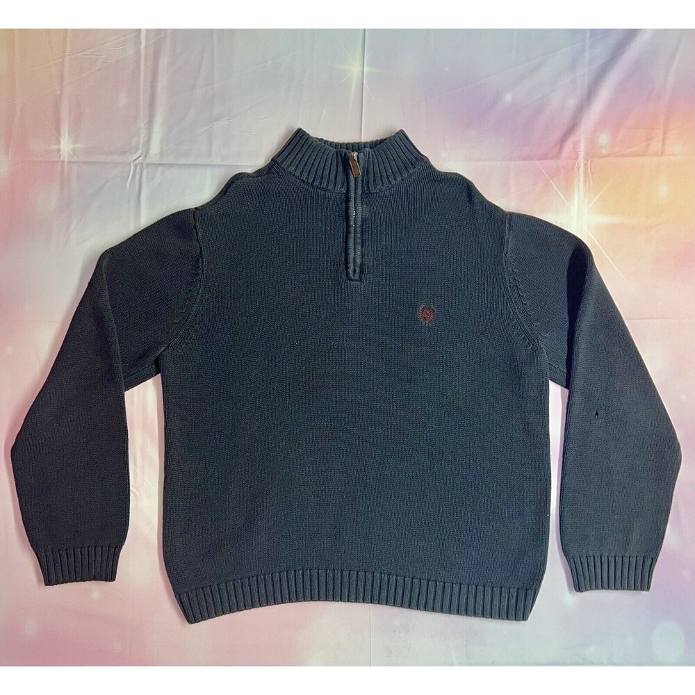 Chaps Ralph Lauren Men's Size L 1/4 Zip Pullover Sweater Knit Navy Blue